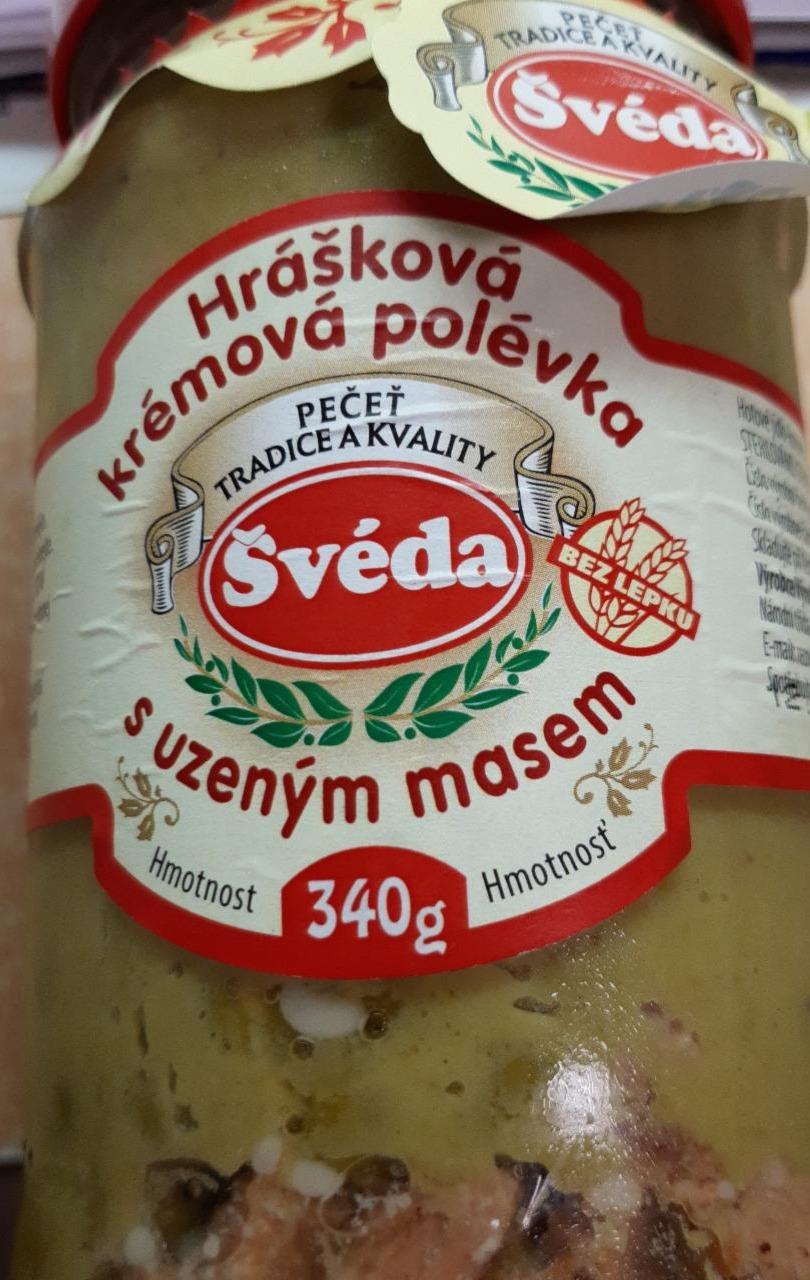 Fotografie - Hrášková krémová polévka s uzeným masem Švéda