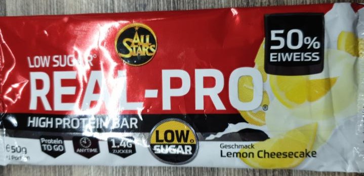 Fotografie - Real-Pro 50% Protein Bar Lemon Cheesecake All Stars
