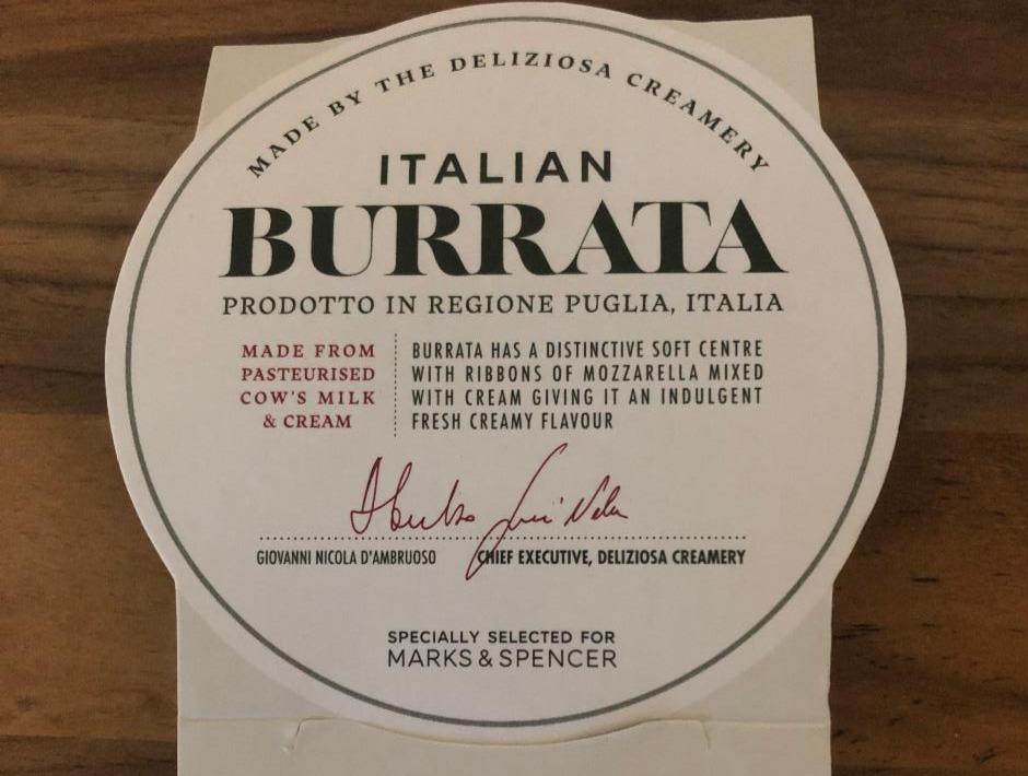 Fotografie - Italian Burrata Marks & Spencer