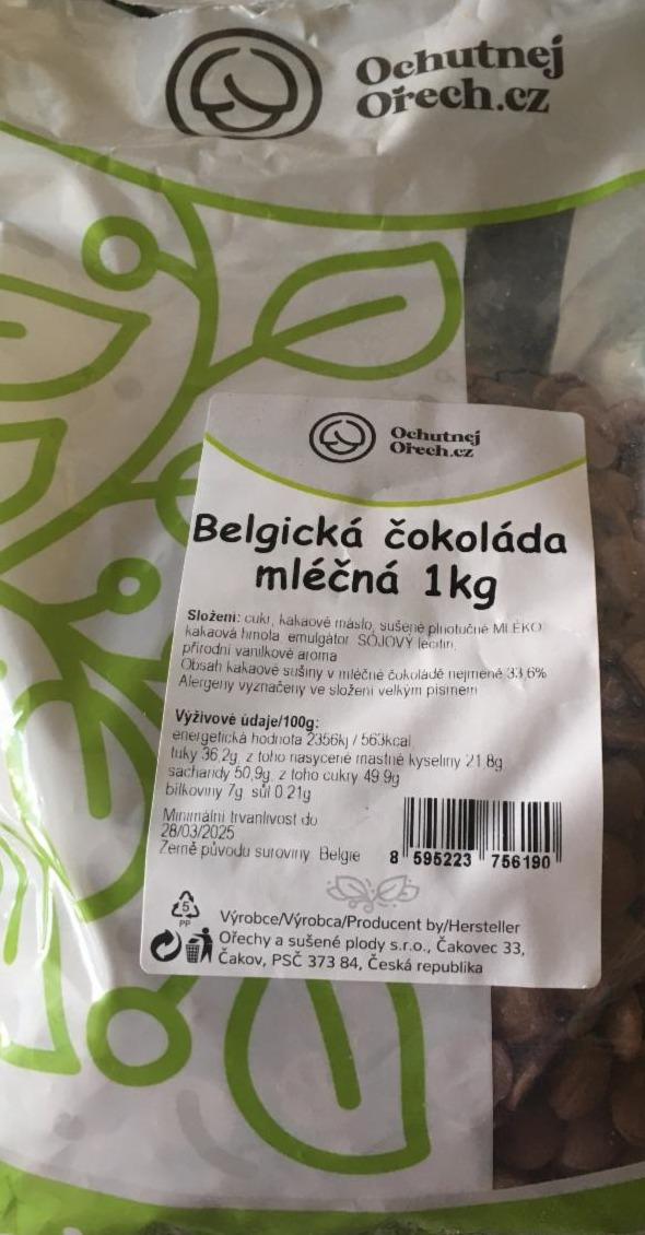 Fotografie - Belgická čokoláda mléčná Ochutnejorech.cz