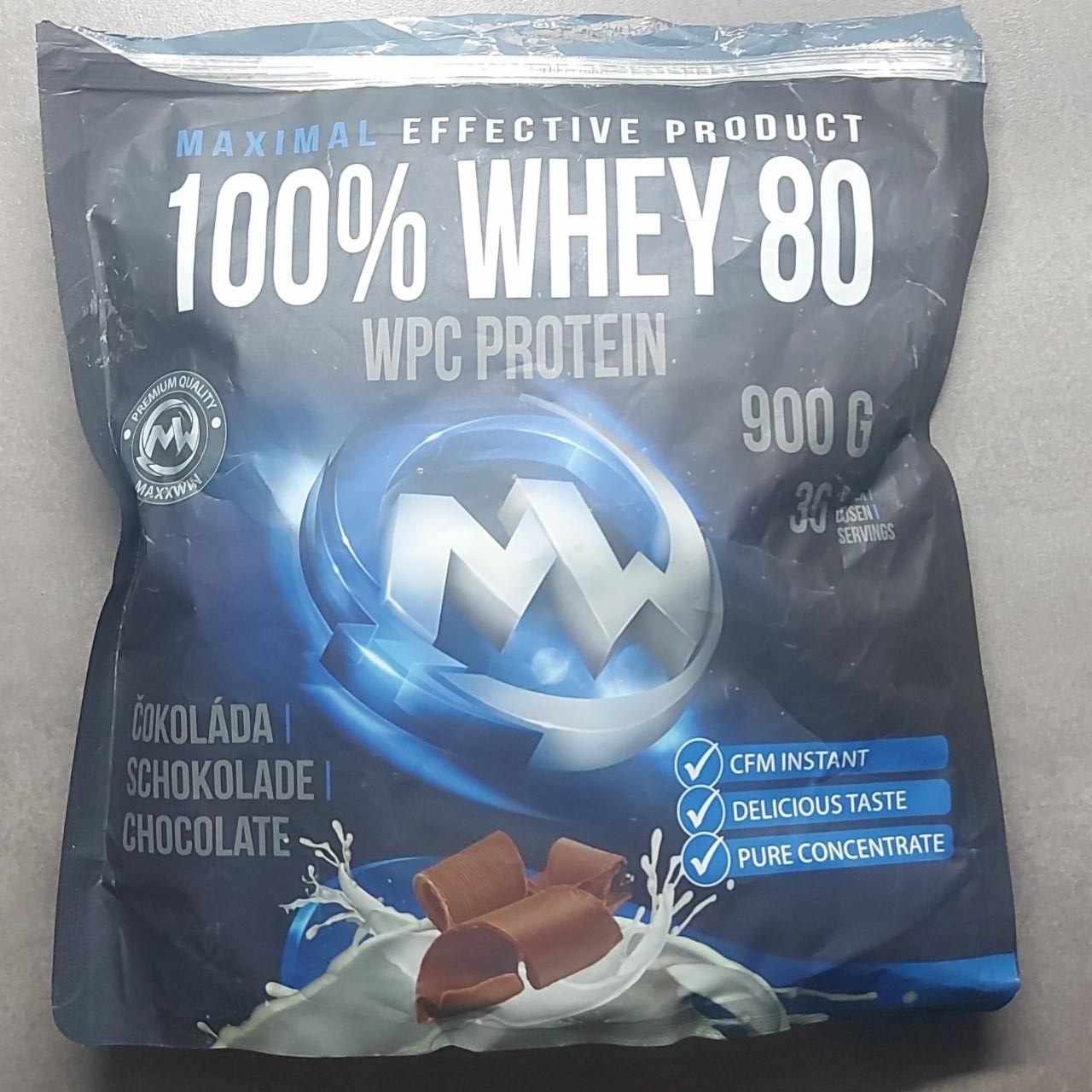 Fotografie - 100% Whey 80 WPC Protein čokoláda Maxxwin
