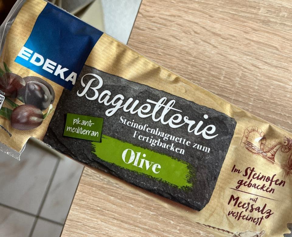 Fotografie - Baguetterie Steinofenbaguette zum Fertigbacken Olive Edeka