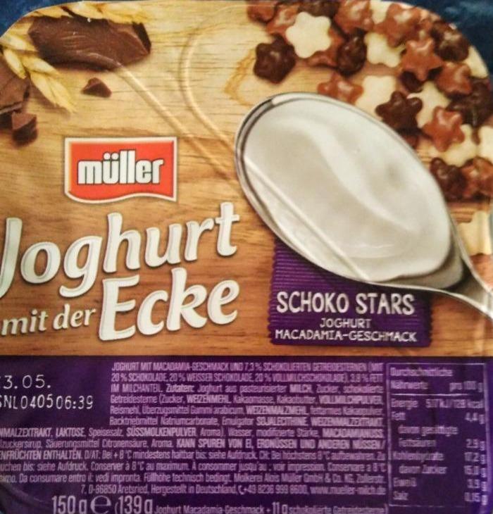 Fotografie - Joghurt mit der Ecke Knusper Schoko Stars Müller
