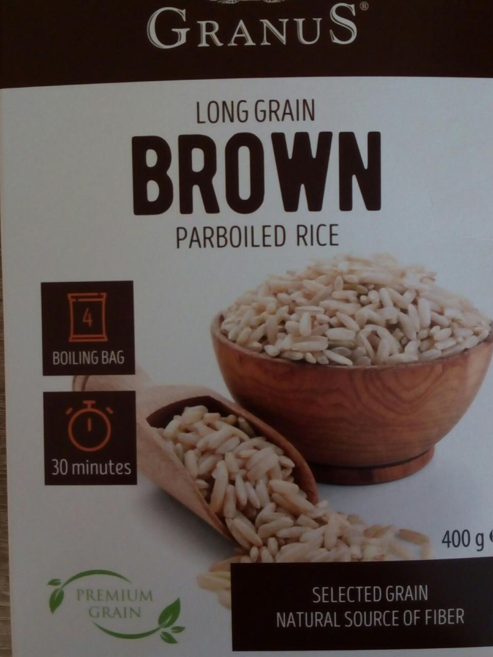 Fotografie - Long Grain Brown Parboiled Rice Granus