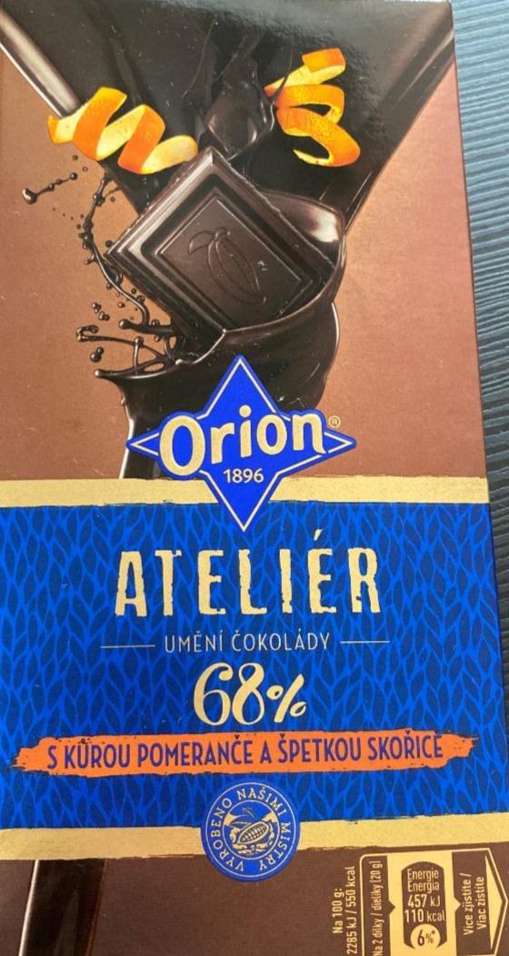 Fotografie - Hořká čokoláda 68% Intenzivní a jemná s kůrou pomeranče a špetkou skořice Mistrovská edice Orion