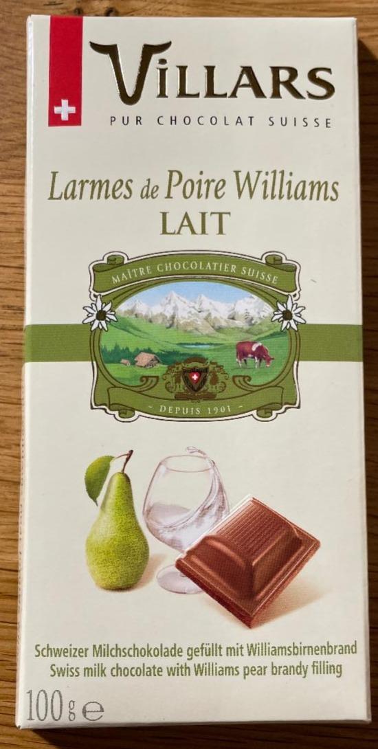 Fotografie - Swiss Milk chocolate with Williams pear brandy filing Villars