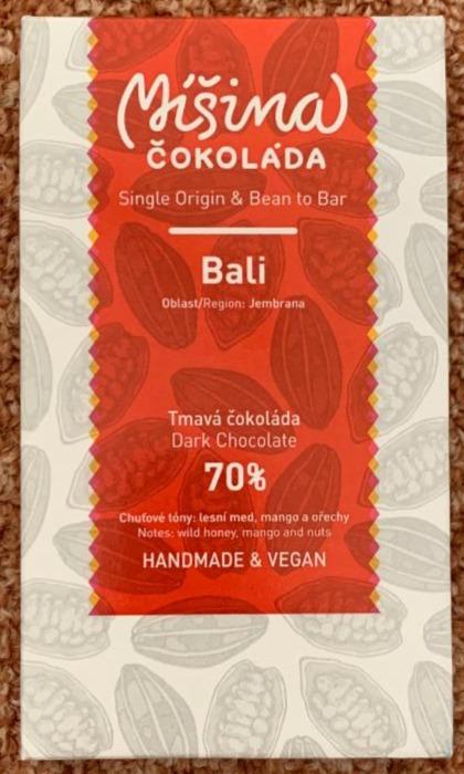 Fotografie - Bali Tmavá čokoláda 70% Míšina čokoláda