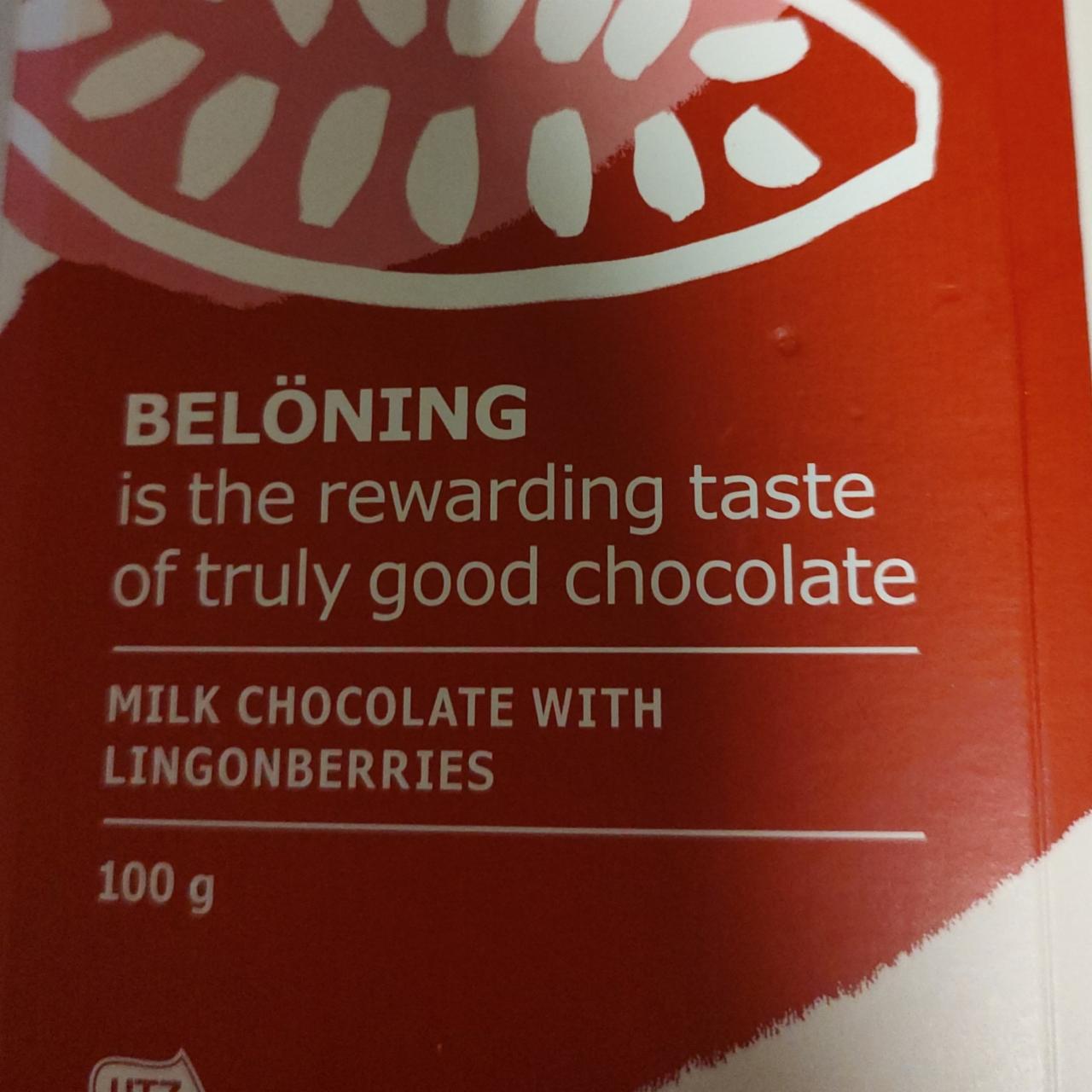 Fotografie - Belöning Milk chocolate with lingonberries Ikea