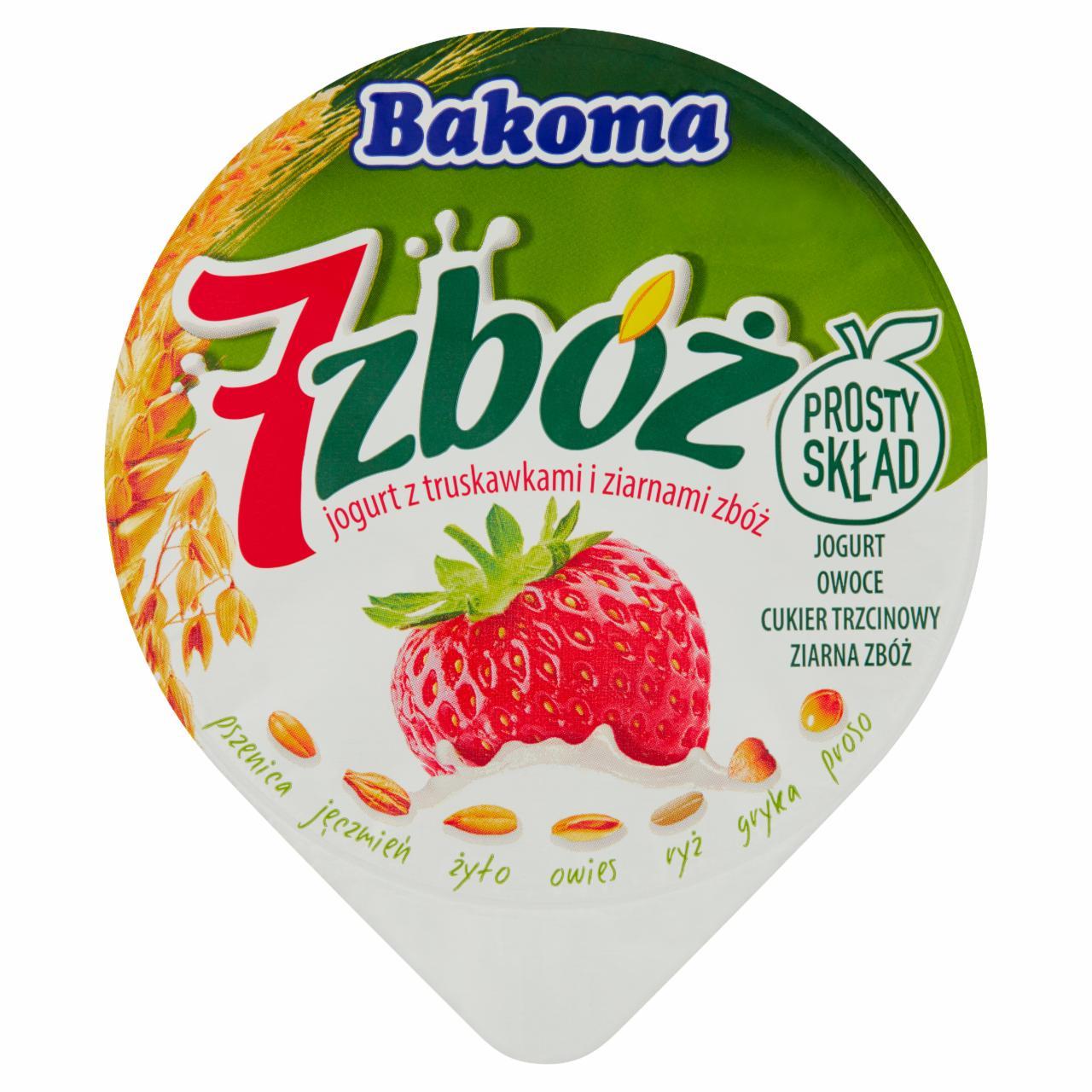 Fotografie - 7 zbóż jogurt z truskawkami i ziarnami Bakoma