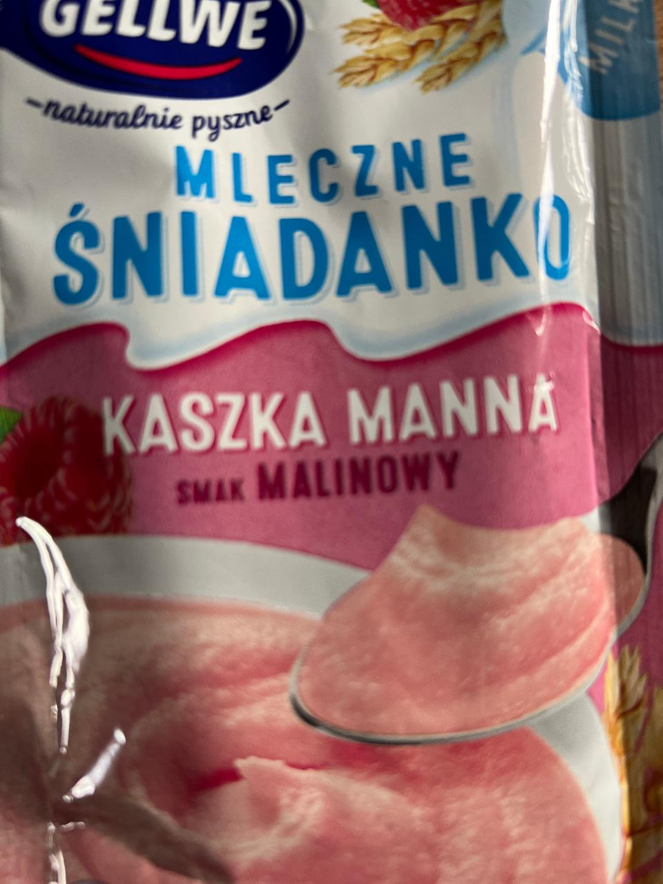 Fotografie - Mleczne śniadanko Kaszka manna smak malinowy Gellwe