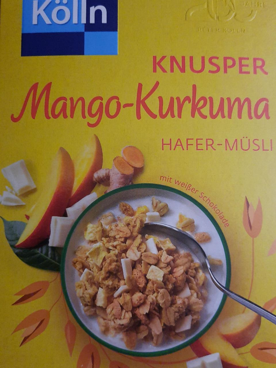Fotografie - Kölln Knusper Vollkorn-Müsli mit Kurkuma, Mango und 5 % weißer Schololade