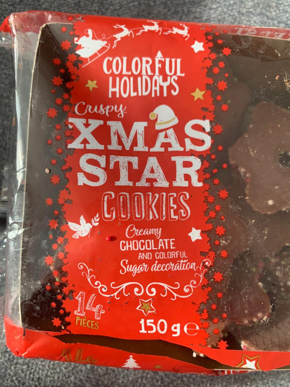 Fotografie - Xmas Star Cookies Colorful Holidays