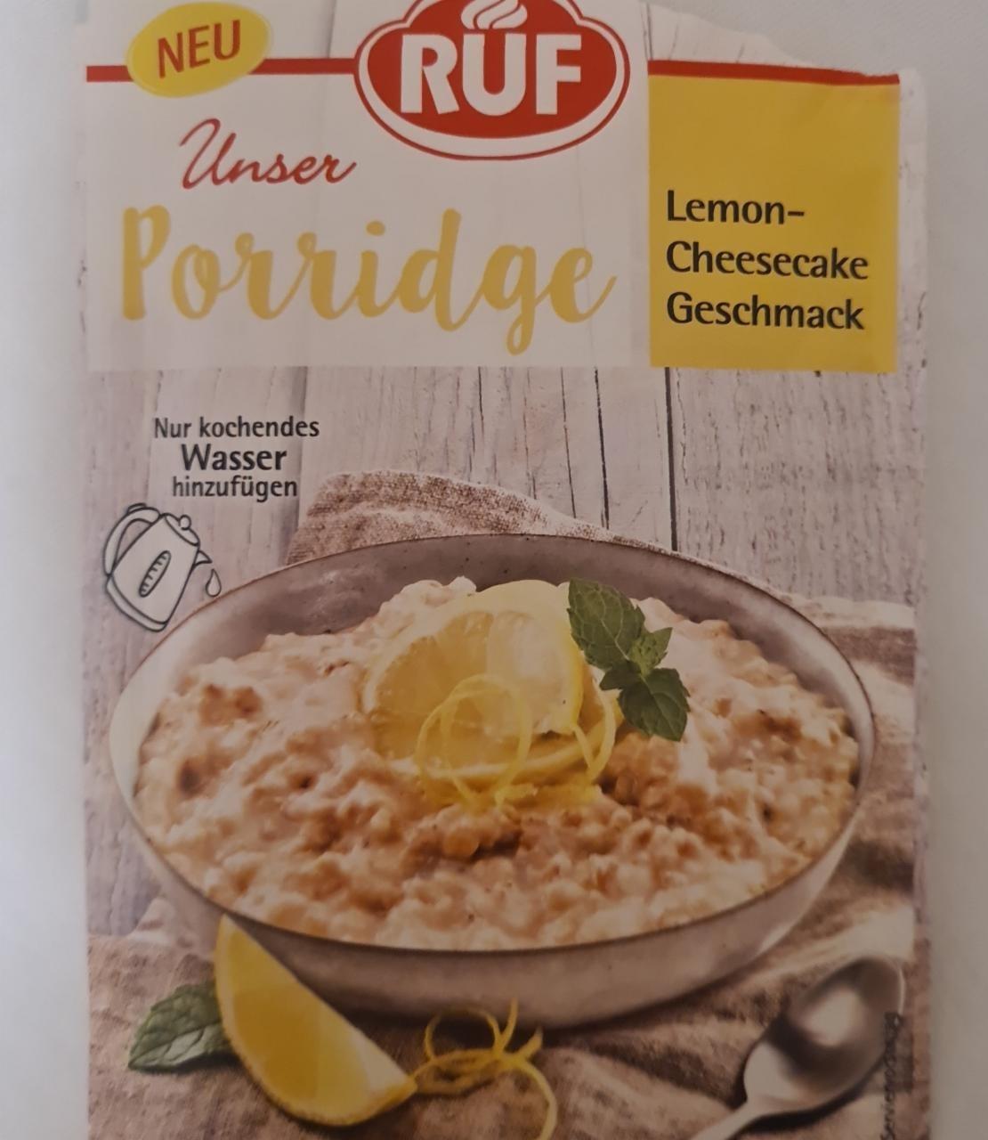 Fotografie - Unser Porridge Lemon-Cheesecake Geschmack RUF
