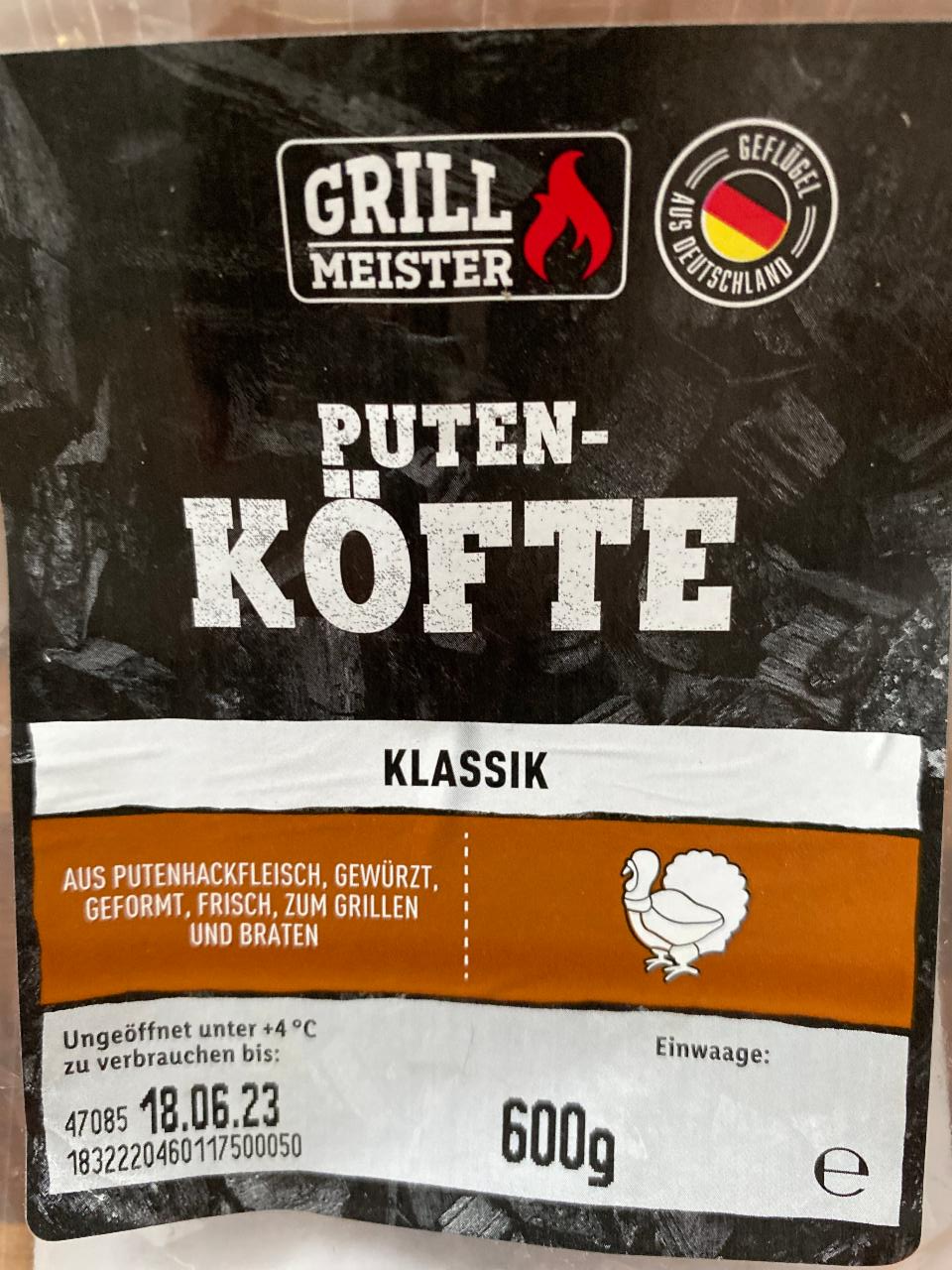Puten-Köfte kJ - kalorie, a nutriční Grill Meister Klassik hodnoty