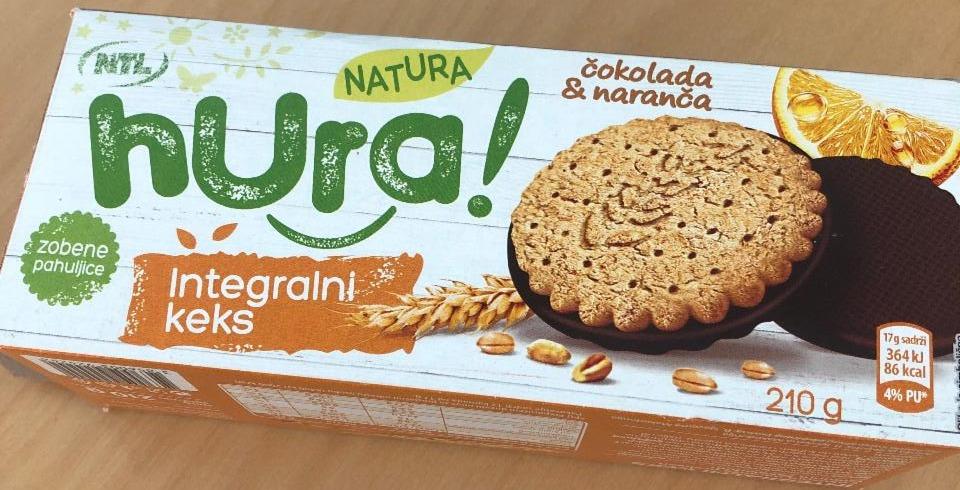 Fotografie - HURA! Integralni keks čokolada & naranča Natura