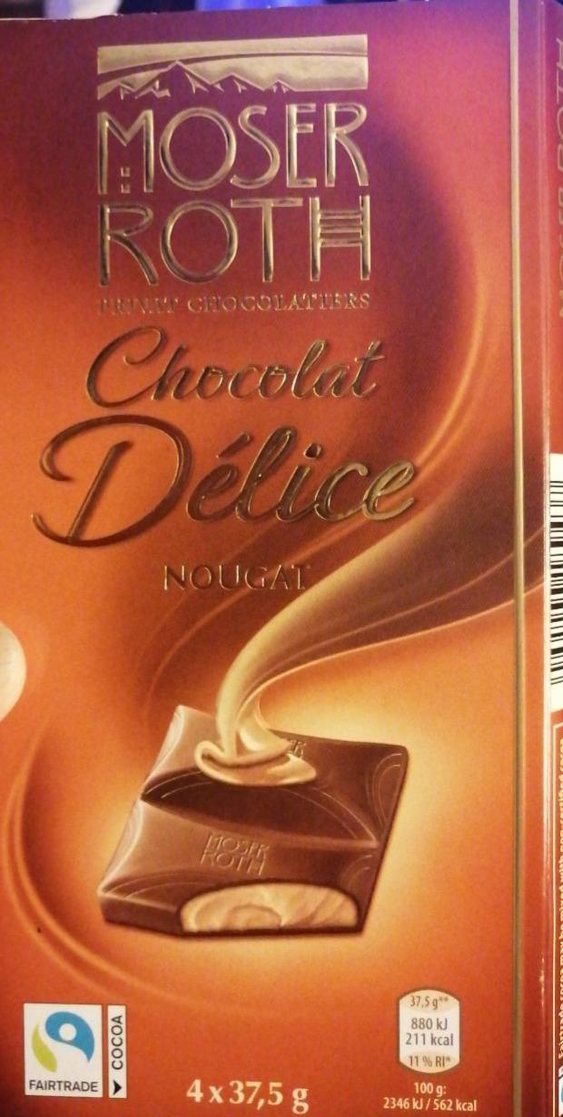 Fotografie - Chocolate Délice Nougat Moser Roth