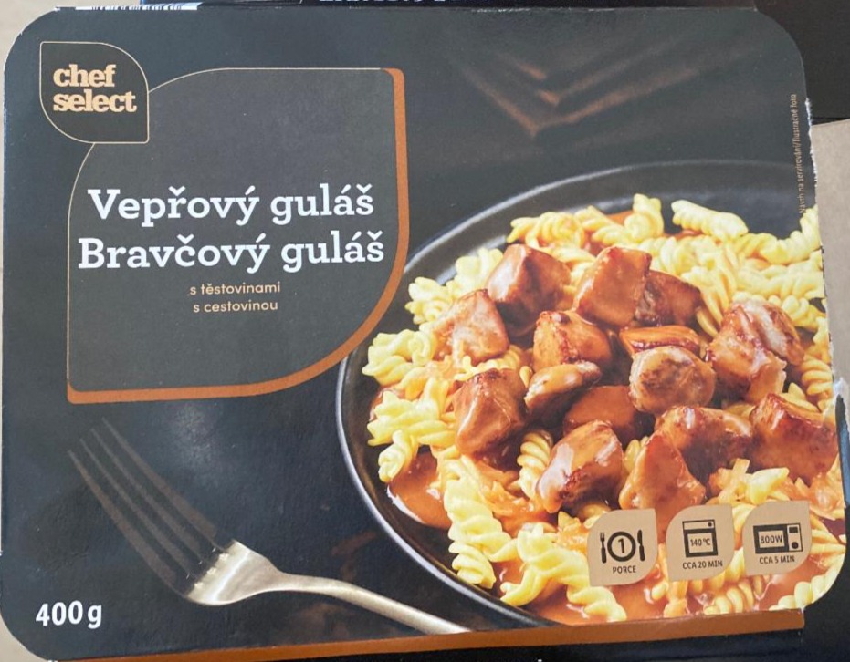 Fotografie - Vepřový guláš s těstovinami Chef Select