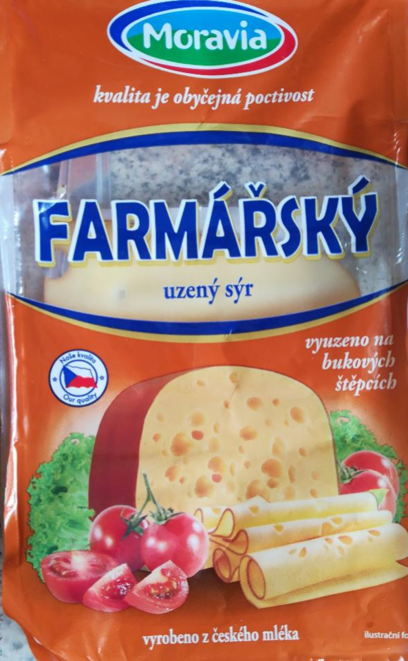 Fotografie - Farmářský uzený sýr plátky 30% Moravia