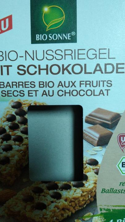 Fotografie - Bio-Nussriegel mit schokolade