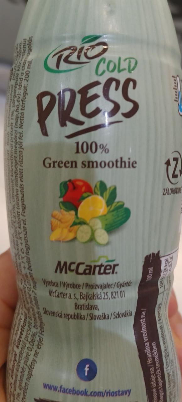 Fotografie - Rio cold press 100% green smoothie McCarter