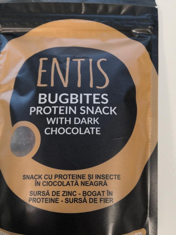 Fotografie - ovesný snack s cvrččí moučkou a polevou z hořké čokolády Entis
