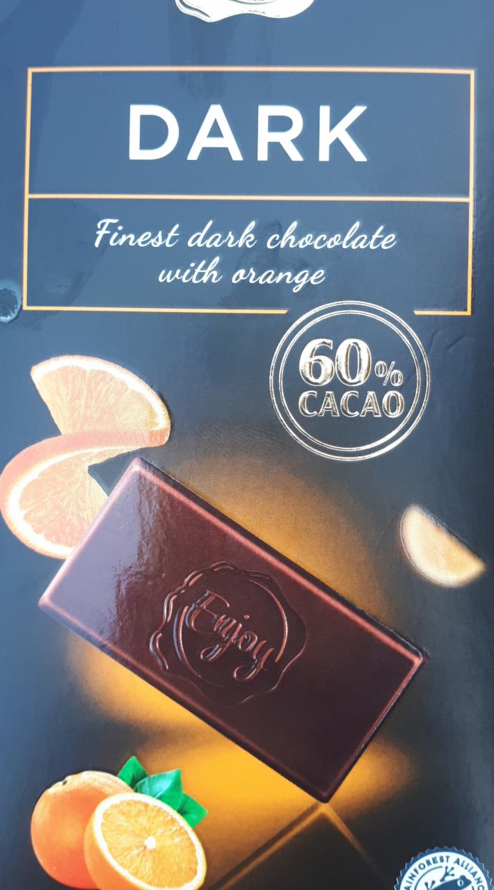 Fotografie - Dark chocolate with orange 60% cacao Enjoy