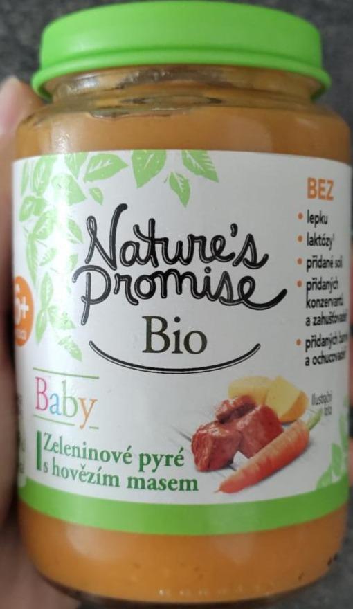 Fotografie - Bio Zeleninové pyré s hovězím masem Nature's Promise
