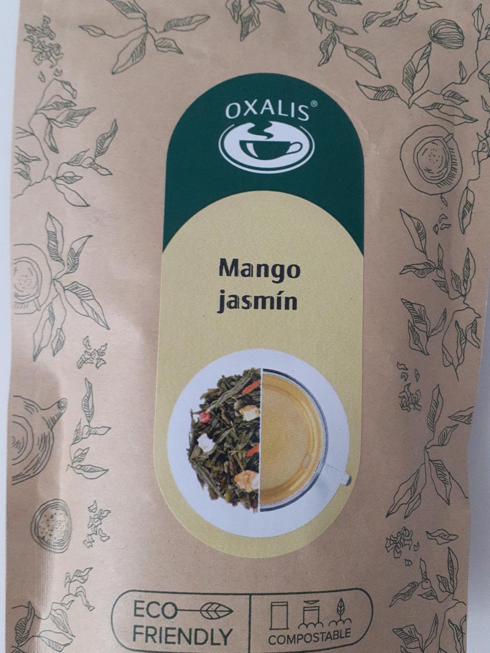 Fotografie - sypaný zelený čaj aromatizovaný, mango, jasmín Oxalis