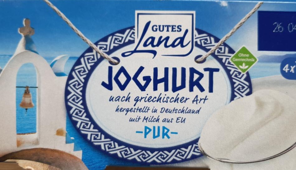 Fotografie - joghurt nach griechischer Pur gutes land 9,4%fett Gutes Land