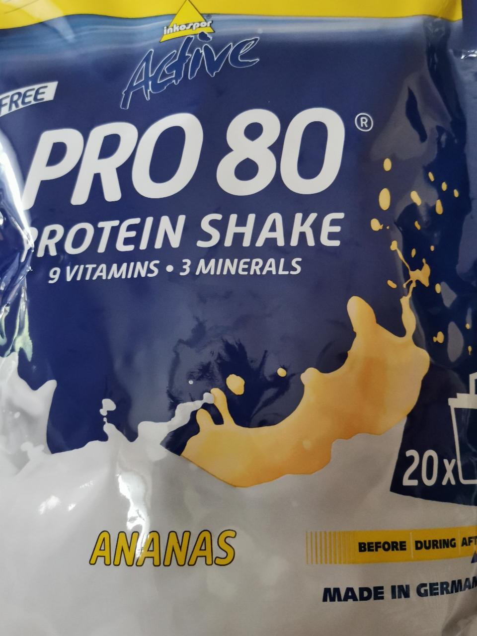 Fotografie - Active PRO 80 Protein shake Ananas Inkospor