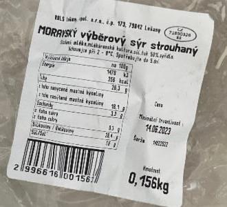 Fotografie - Moravský výběrový sýr strouhaný