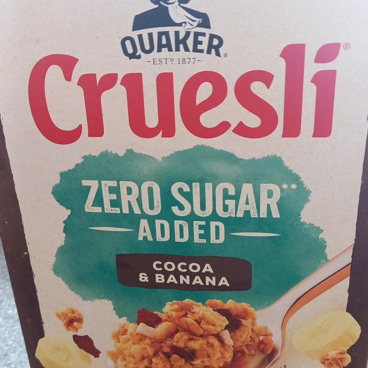 Fotografie - Cruesli zero sugar added Cocoa & banana Quaker