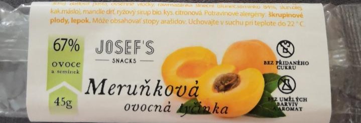 Fotografie - Meruňková ovocná tyčinka Josef's snacks
