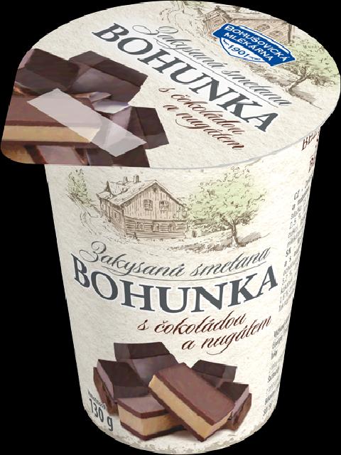 Fotografie - Bohunka smetanový dezert s čokoládou a nugátem Bohušovická mlékárna