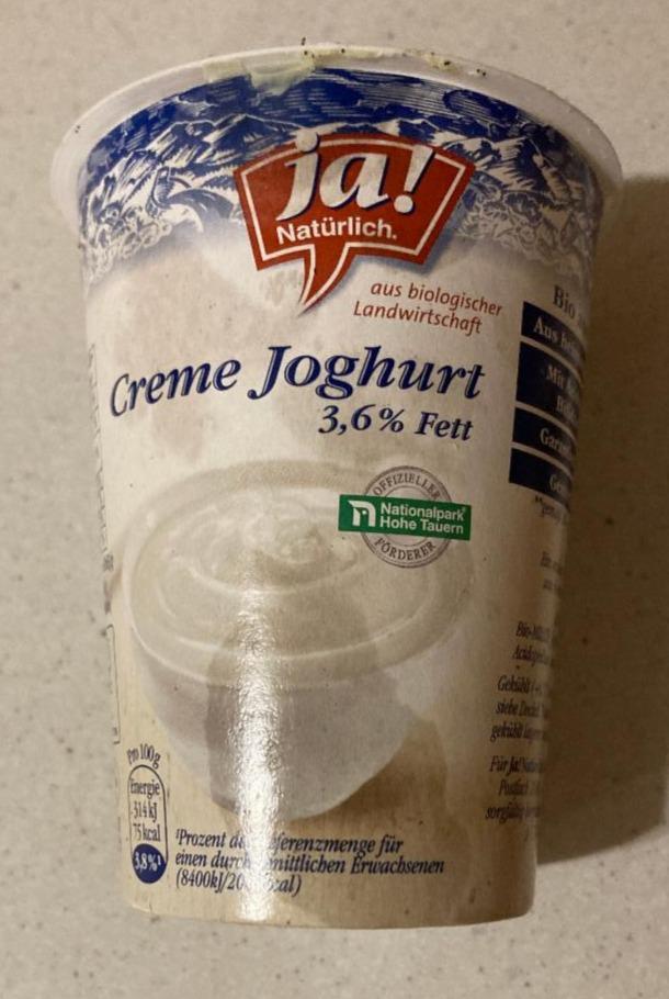 Fotografie - Creme Joghurt 3,6% Fett Ja! Natürlich.
