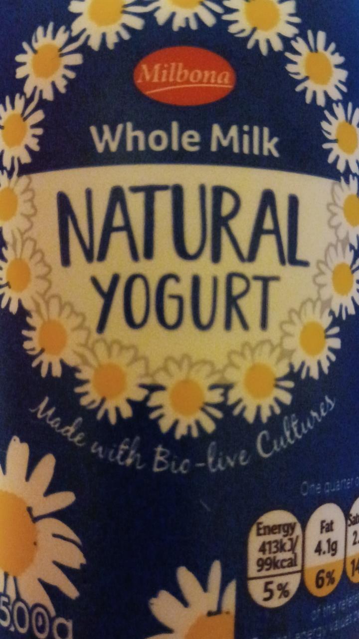 Fotografie - Whole Milk Natural Yoghurt Milbona