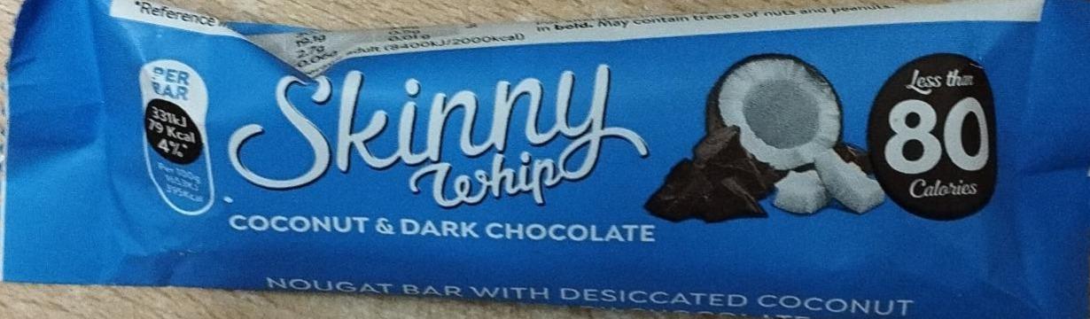 Fotografie - Skinny whip coconut & dark chocolate Skinny bars