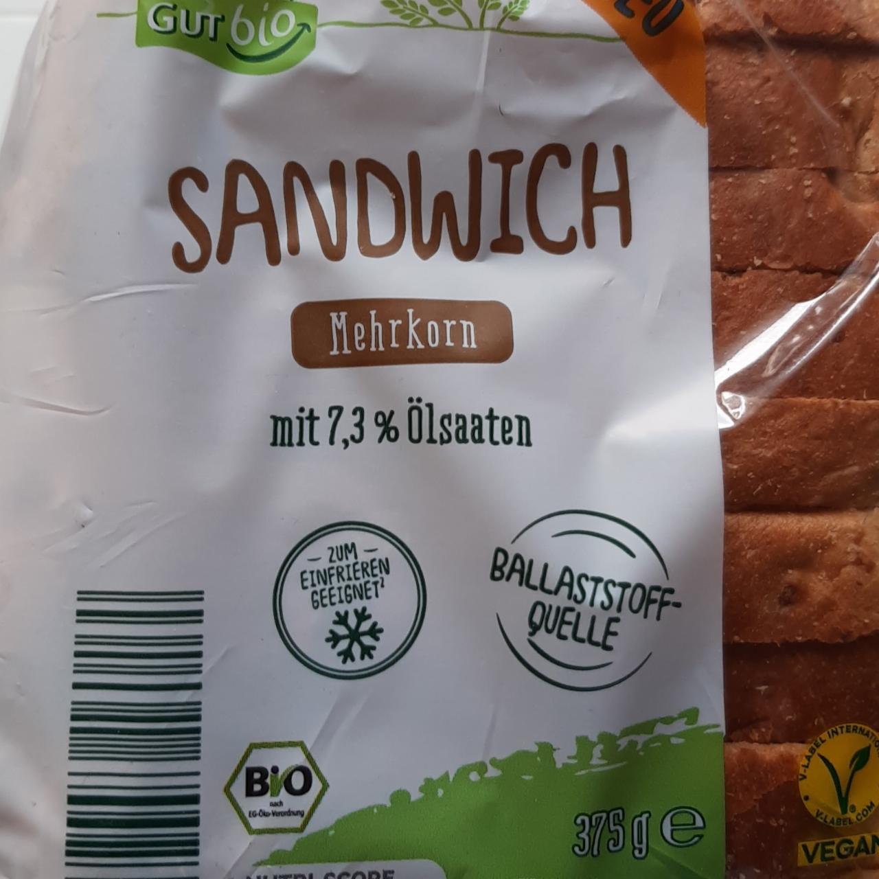 Fotografie - Sandwich mehrkorn GutBio