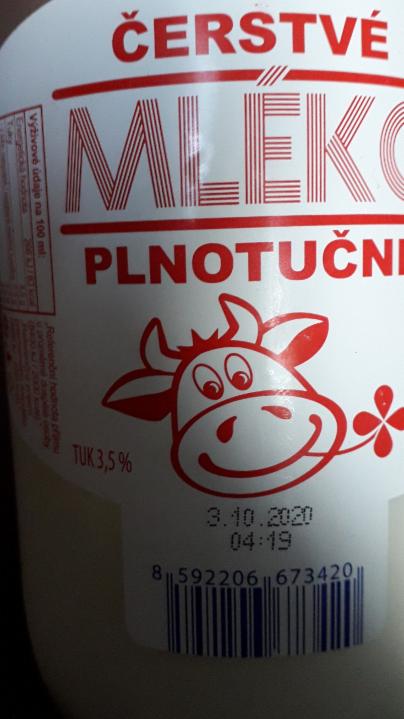 Fotografie - Čerstvé mléko plnotučné 3,5% Bohemilk