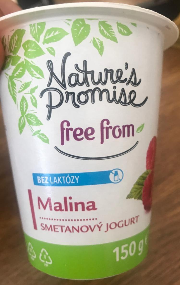 Fotografie - Free from bez laktózy Smetanový jogurt Malina Nature's Promise