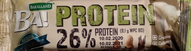 Fotografie - protein Ba! peanut, almond, chocolate 26% Bakalland