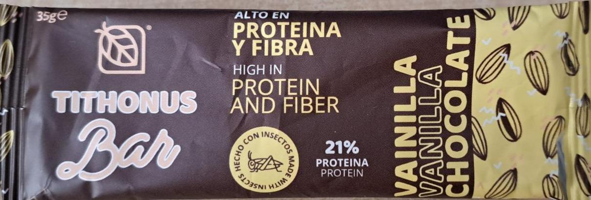 Fotografie - High in protein and fiber bar Vanilla Chocolate Tithonus