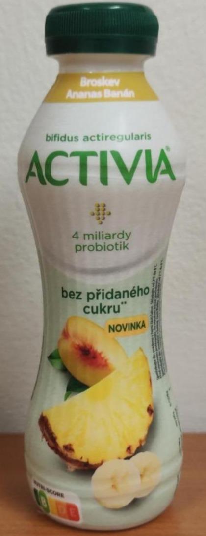 Fotografie - Nápoj bez přidaného cukru broskev ananas banán Activia