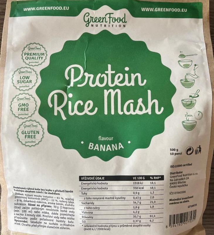 Fotografie - Protein Rice Mash flavour Banana GreenFood Nutrition