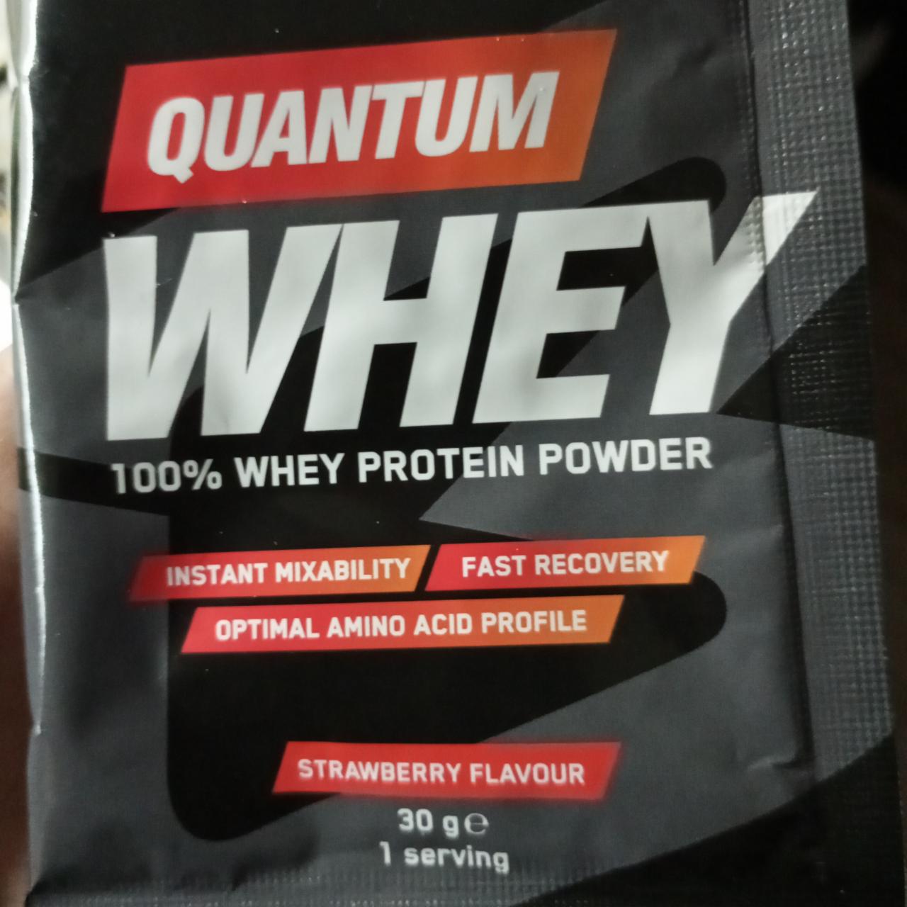 Fotografie - Whey protein powder strawberry flavour Quantum