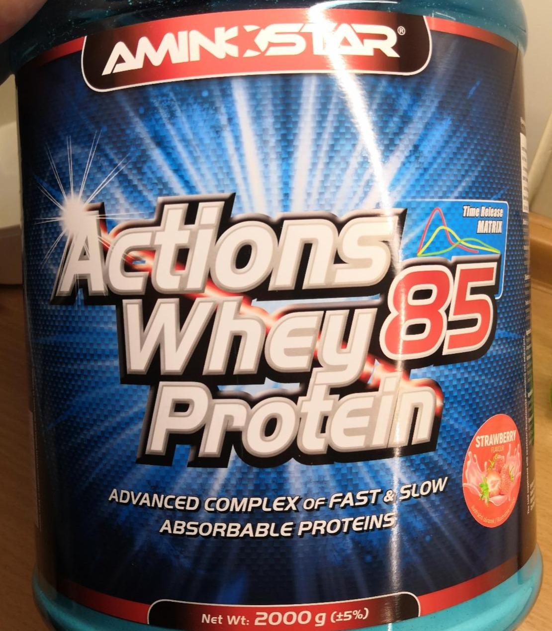 Fotografie - Actions Whey Protein 85 CFM Strawberry Aminostar