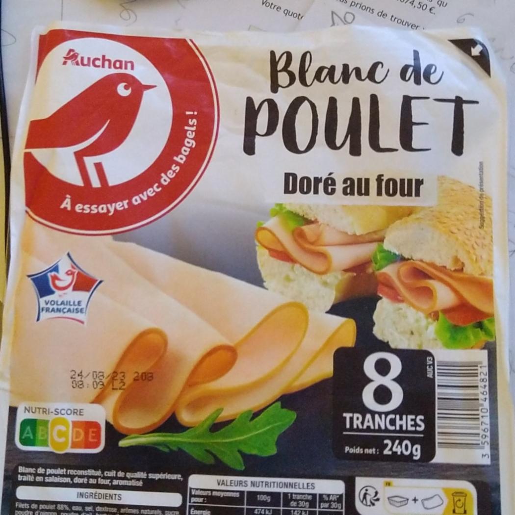 Fotografie - Blanc de poulet doré au four Auchan