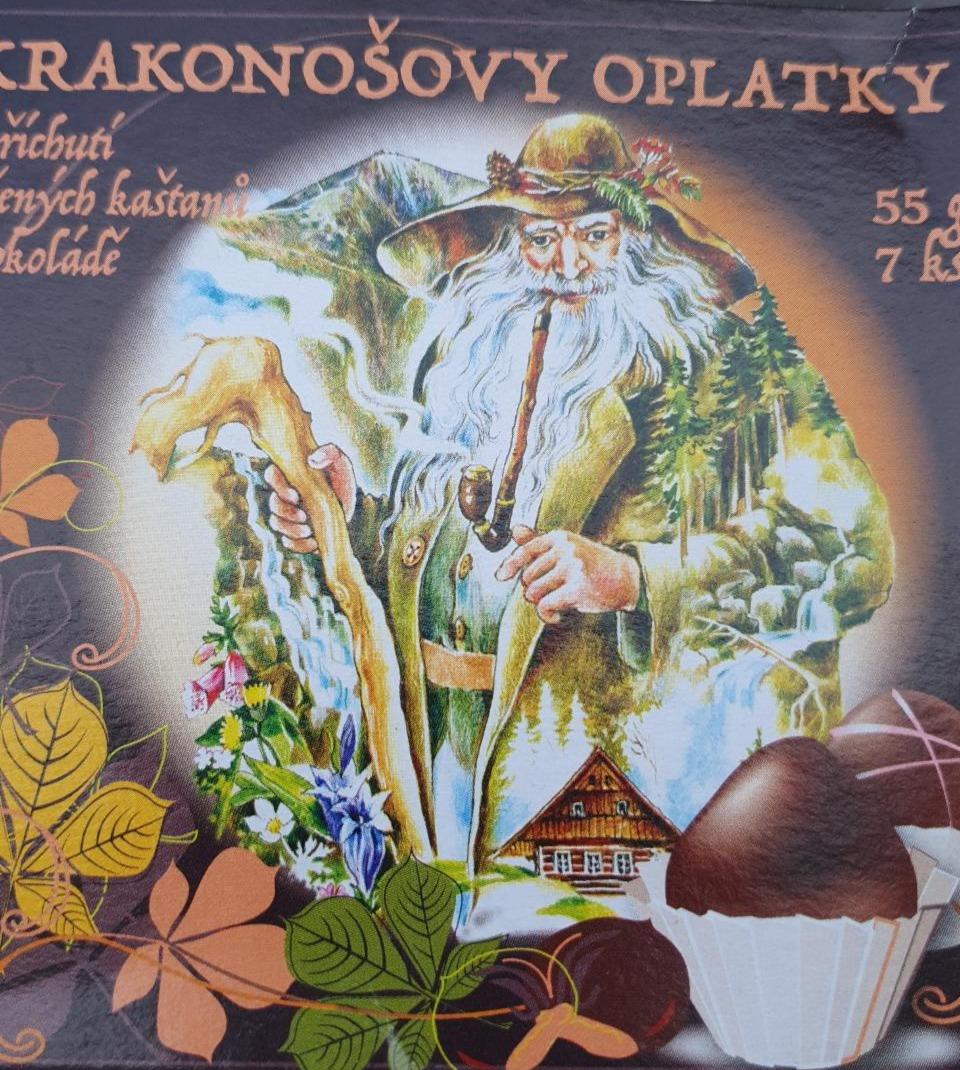 Fotografie - Krakonošovy oplatky s příchutí pečených kaštanů v čokoládě CLIP Luhačovice
