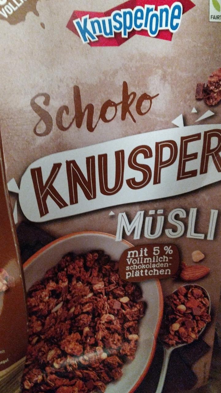 Schoko Knusper Müsli Knusperone - kalorie, kJ a nutriční hodnoty ...