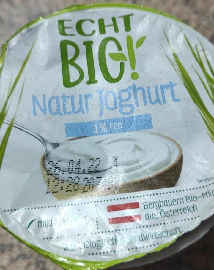 Fotografie - Bio Natur Joghurt 1% fett Echt Bio!